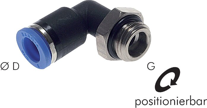 Winkel-Steckanschluss G 1/8"-4mm. IQS-Standard
