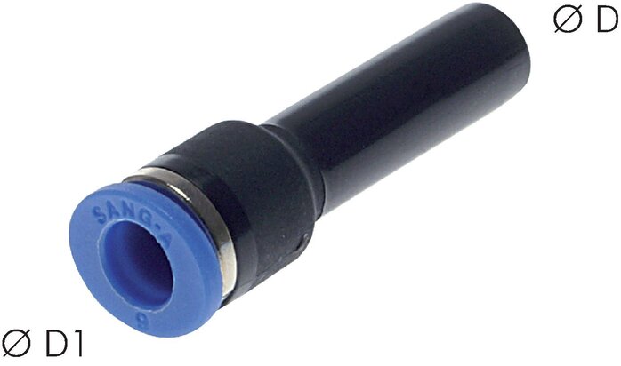 Reduzierung 12mm Stecknippel x10mm Schlauch. IQS-Standard